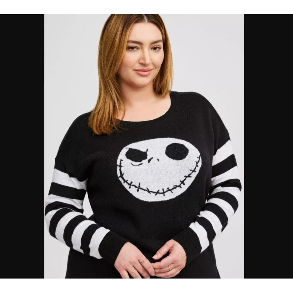 Torrid Jack Skellington Sweater 2X 18 20 Disney Nightmare Before Christmas Goth - Picture 4 of 7
